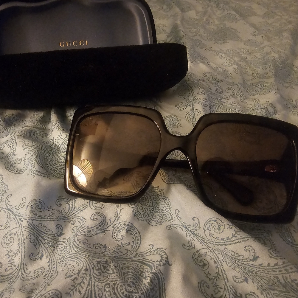 Gucci sunglasses large square brown